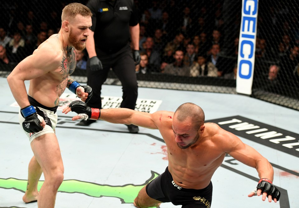  McGregor decked Alvarez FIVE times in the fight, which lasted just eight minutes, four seconds