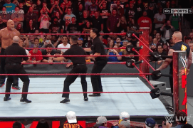  Goldberg and Brock Lesnar came face-to-face in the ring on Raw this week