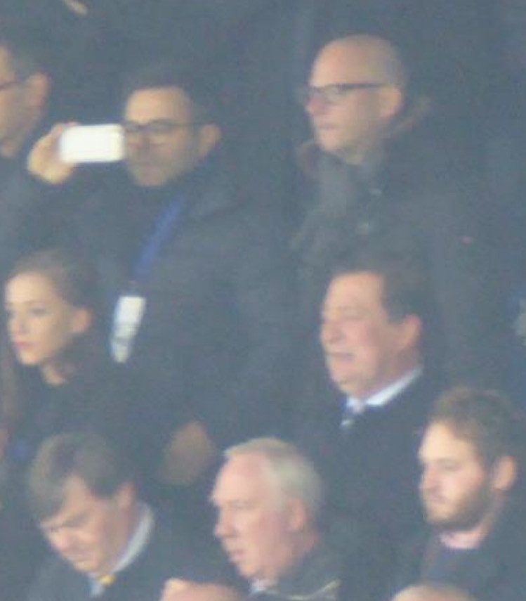  Radrizzani pictured with the glasses and white phone in the stands at Elland Road yesterday