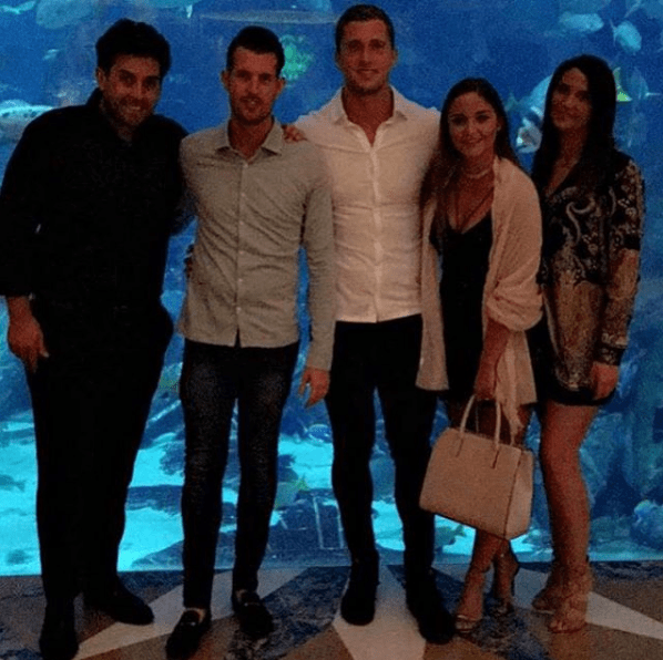  The happy couple met up with friends in Dubai - including Towie's James Argent