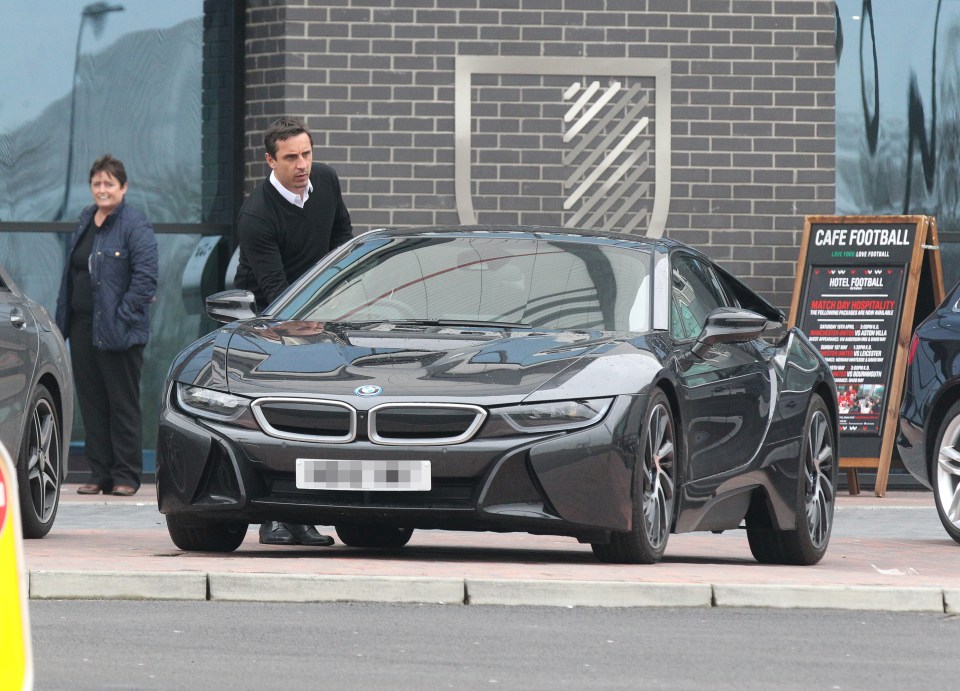  Gary Neville takes his £100,000 car out for a spin back in April