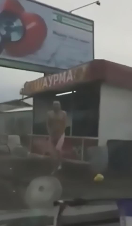  Police started filming when they spotted the naked man in the streets