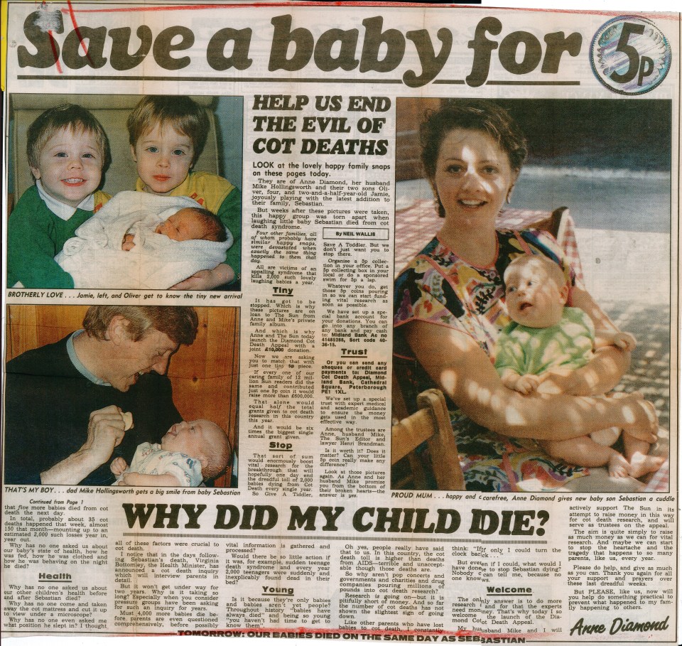  How The Sun helped Anne's cot death awareness campaign in 1991