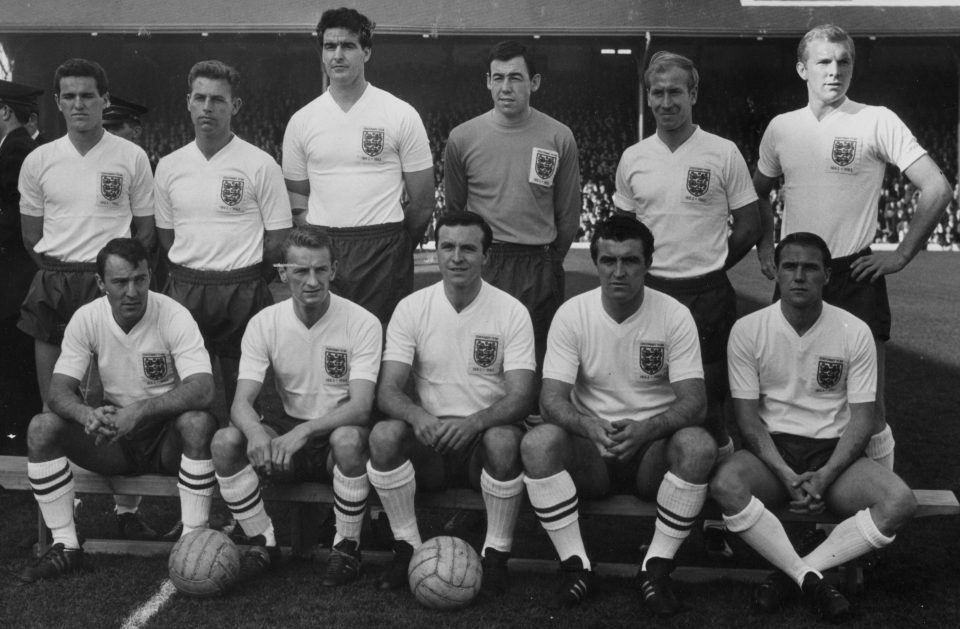  Jimmy (front, middle) was also in the England team that took on the Rest of the World at Wembley in 1963