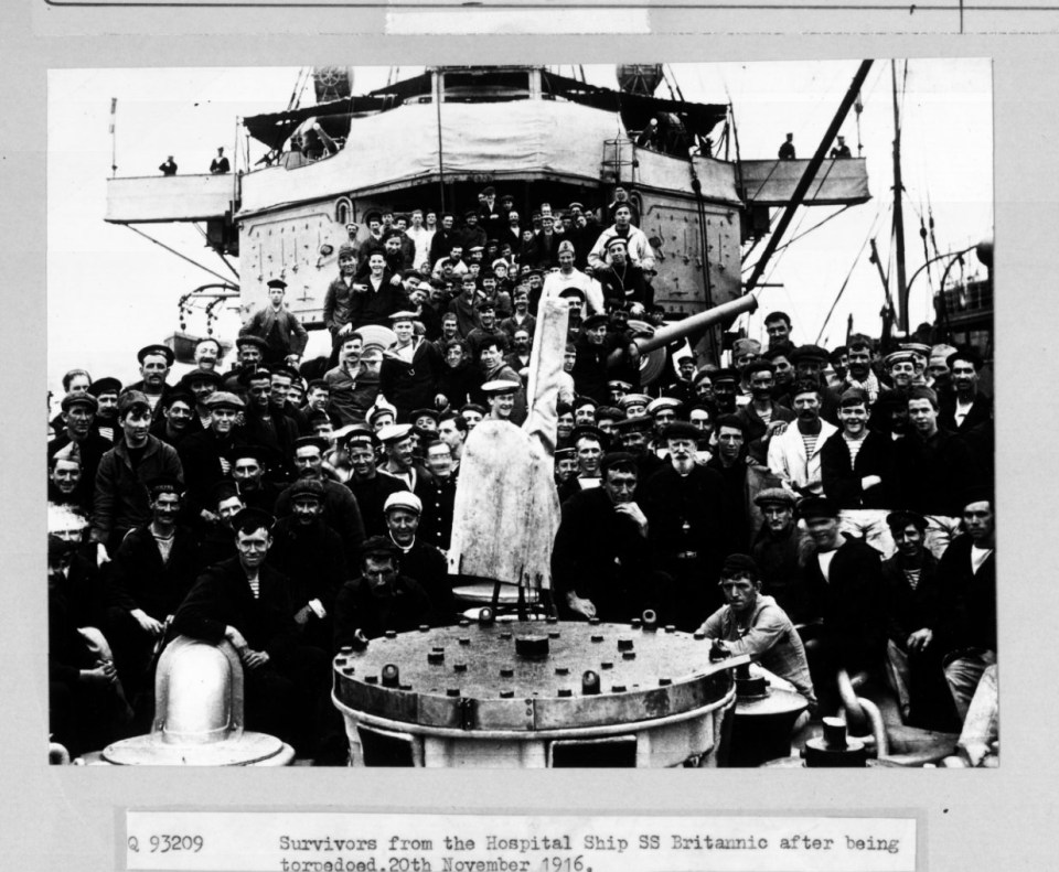 Survivors from the sinking of the Britannic in November 1916