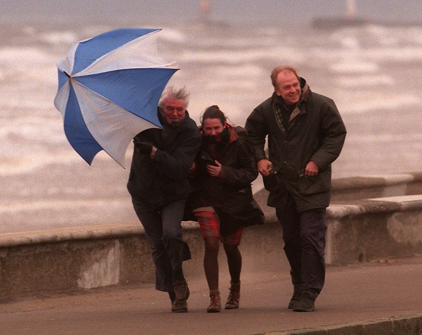  Windy weather on the seafront in Ayr