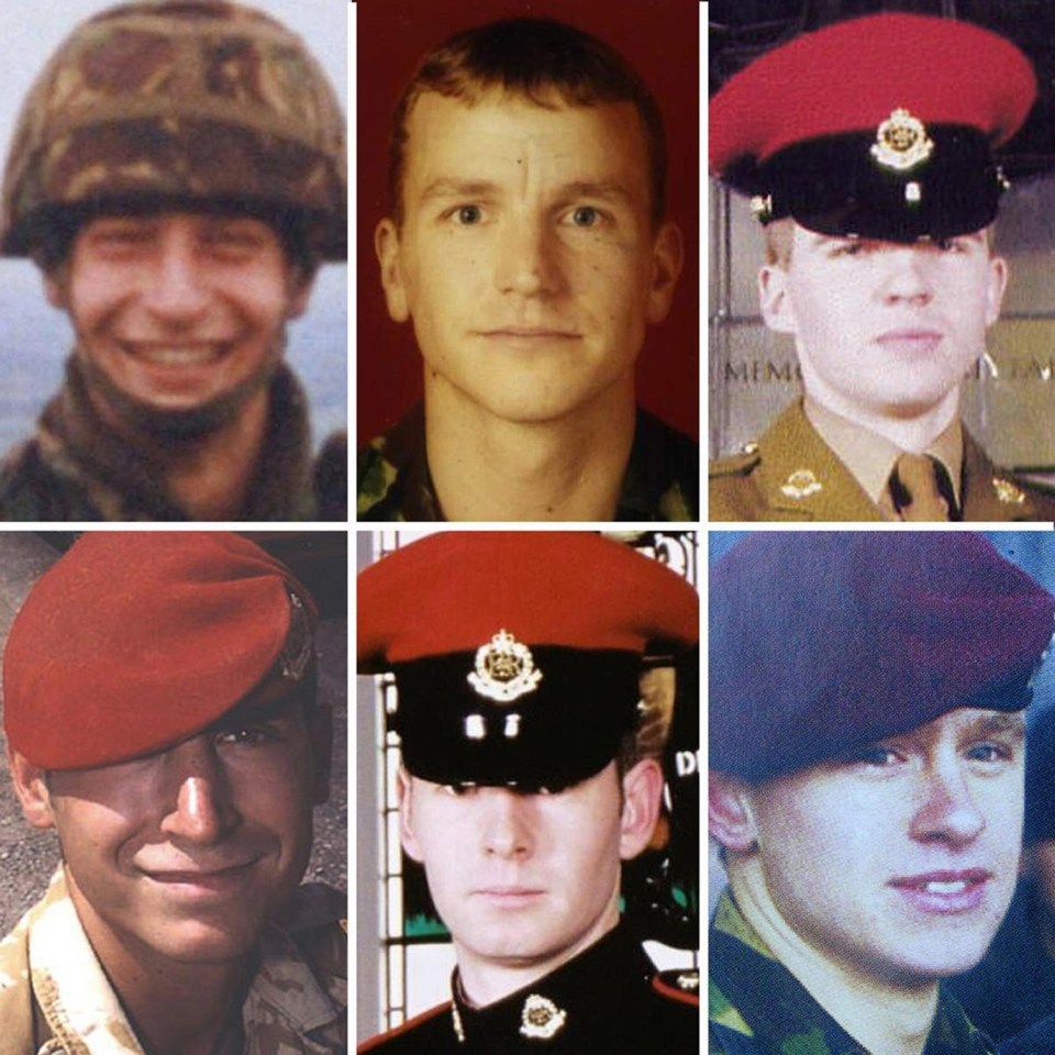  The six men were killed while serving with the Royal Military Police when they were attacked and killed