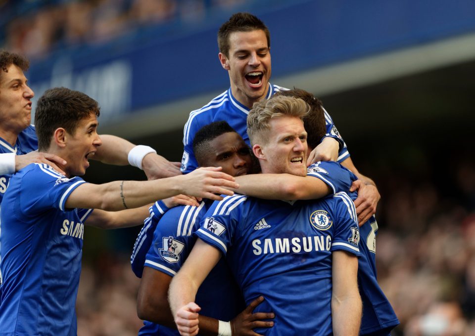  Schurrle celebrating a goal against Arsenal