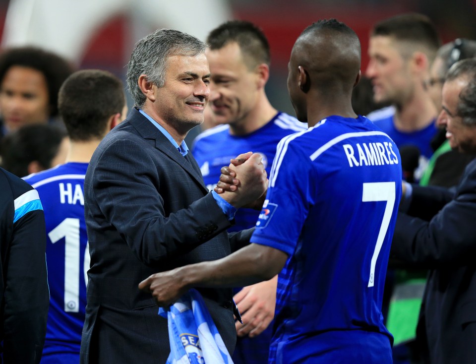 Ramires won both the Premier League and League Cup under Jose Mourinho