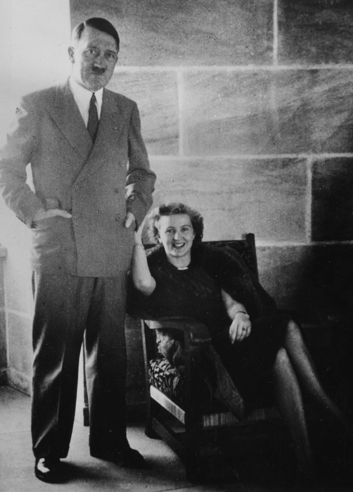  Hitler and Eva Braun, pictured, met in 1929 when she was 17 and he was 40, and the pair were married in 1945 shortly before committing suicide