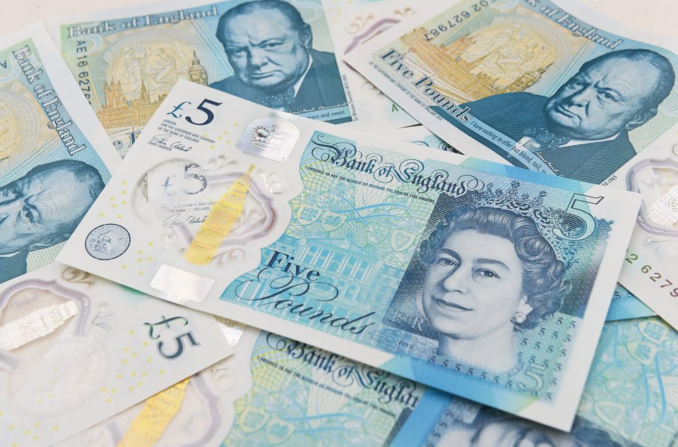  The version of the new fiver which you're probably more used to seeing