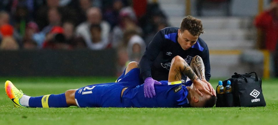  Besic picked up a knee injury in Wayne Rooney's testimonial