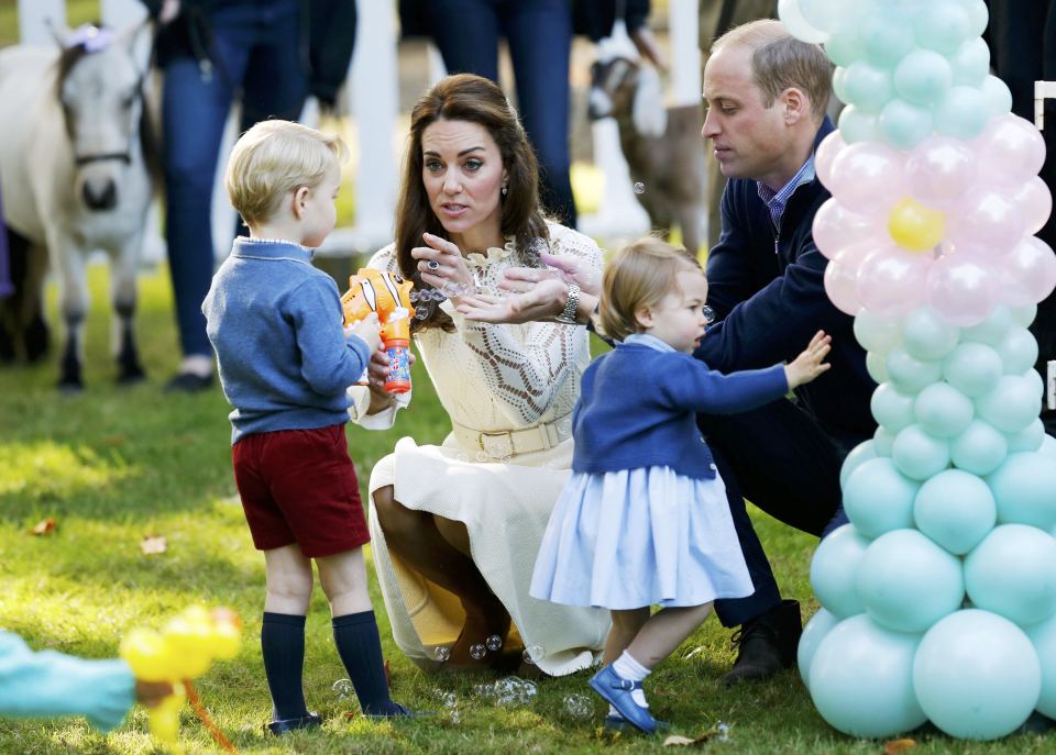 Prince William and the Duchess of Cambridge with Prince George and Princess Charlotte