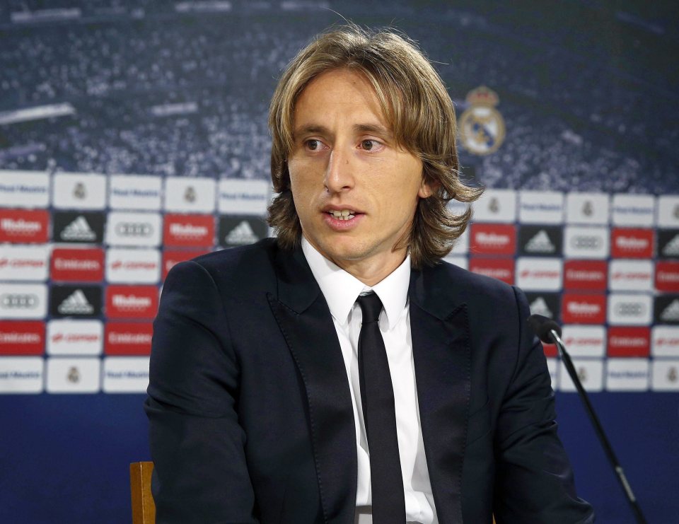  Luka Modric speaks during press conference announcing new contract