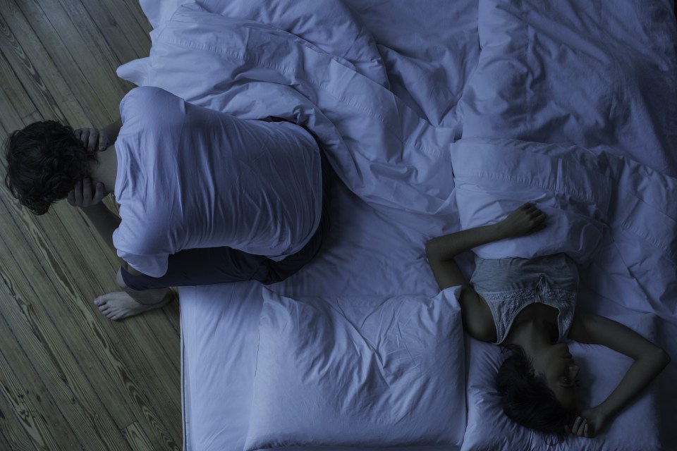 Man unable to sleep while wife sleeps comfortably unaware