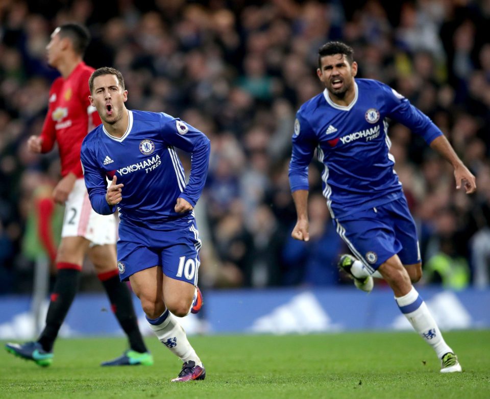 Eden Hazard and Diego Costa have been key in getting Chelsea top of the league