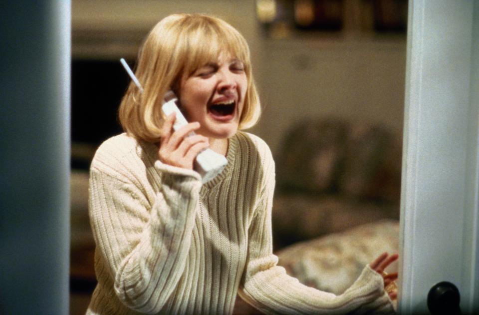 Actress Drew Barrymore in a scene from the 1996 film Scream