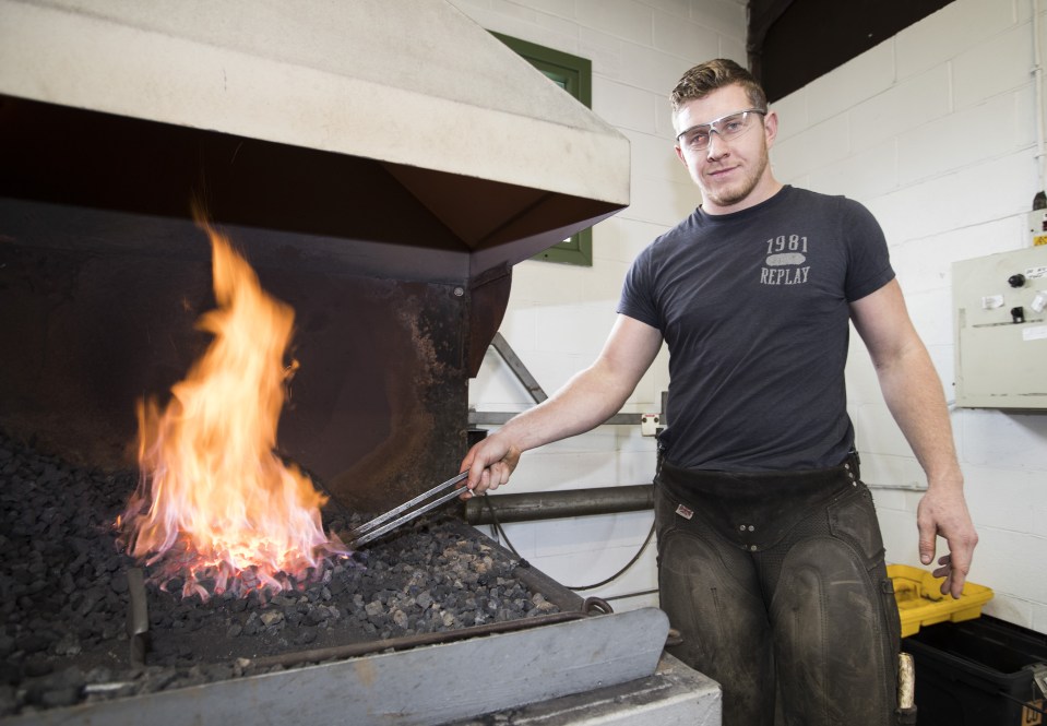  Lowson is studying for a diploma in farriery at Myerscough College