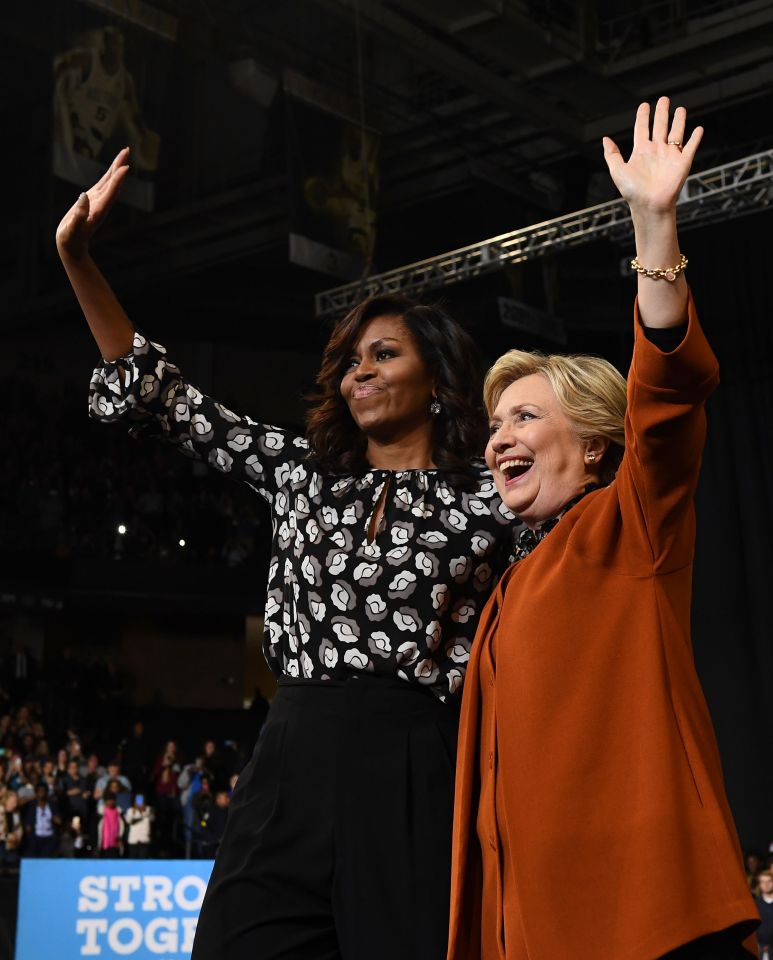  Clinton spoke warmly of Michelle and Barack in her concession speech on Wednesday saying: "Thank you for your graceful, determined leadership that has meant so much to so many Americans and people across the world"