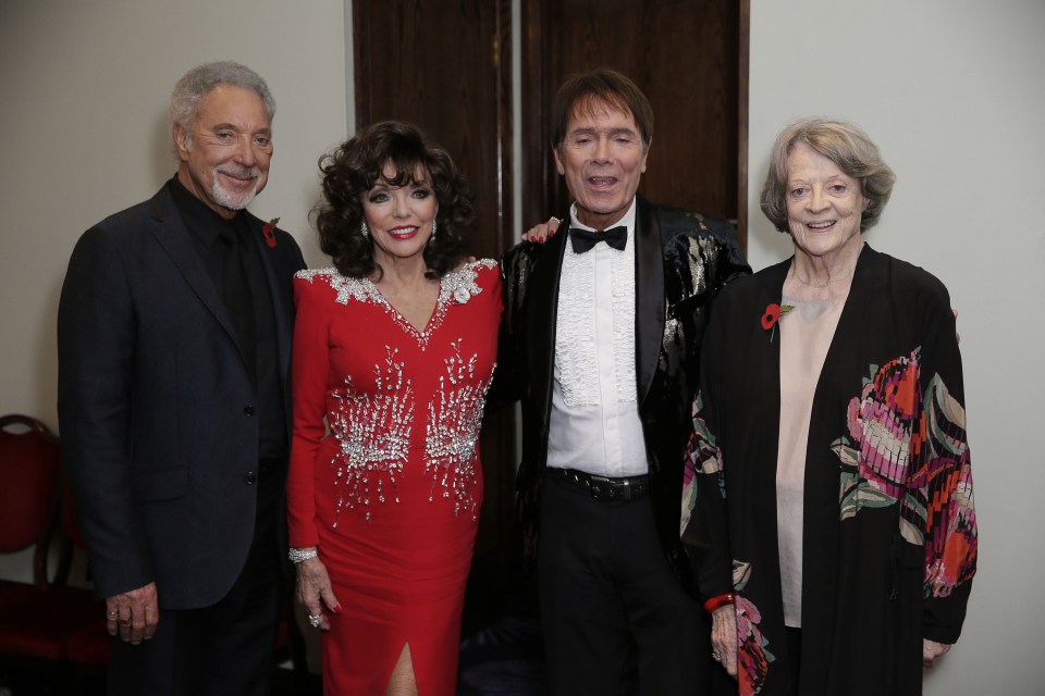  Star-studded line-up of Sir Cliff with Tom, left, Joan and Maggie