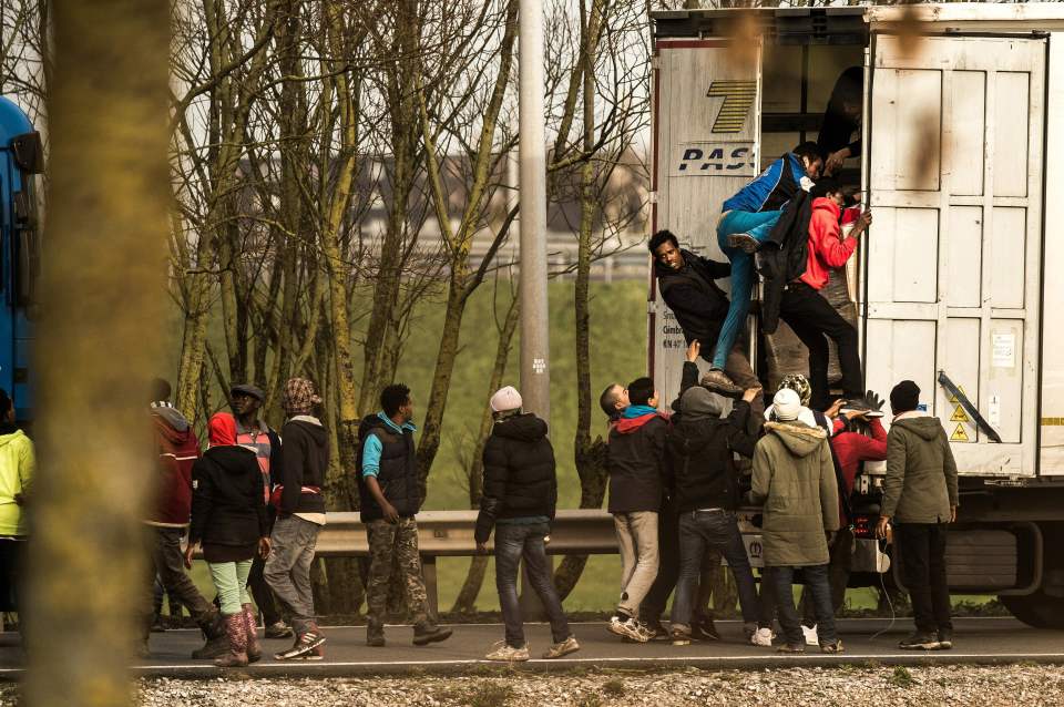  Migrants have been trying to stow away on traffic travelling through Calais in a bid to get to the UK