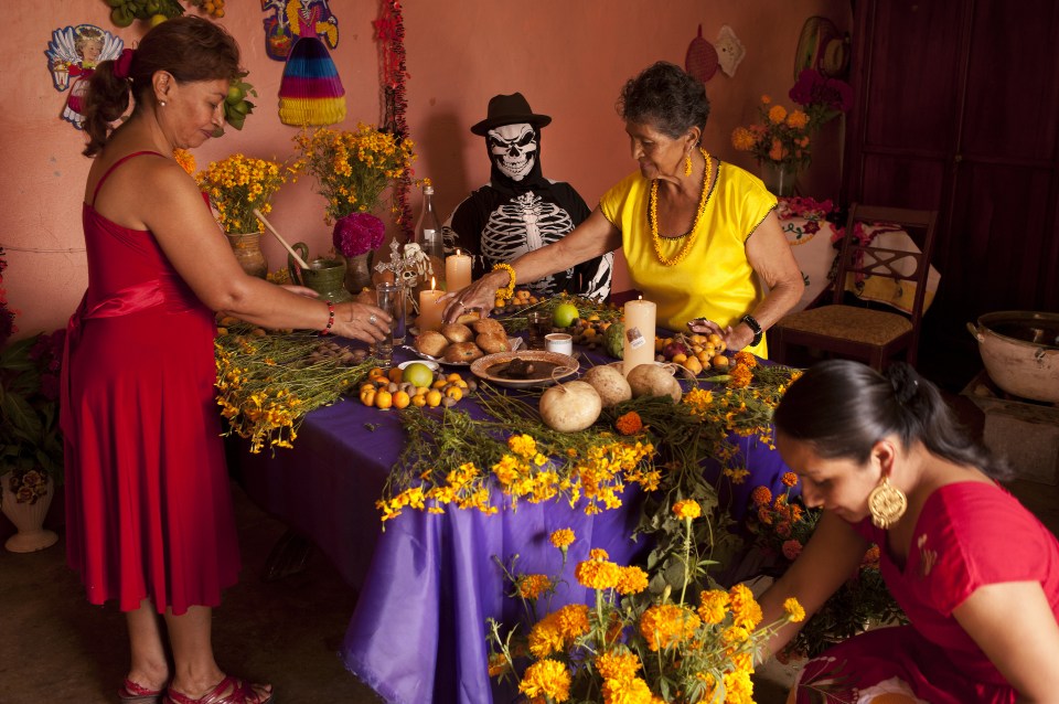  Families construct their own altars in respect for those who have passed away