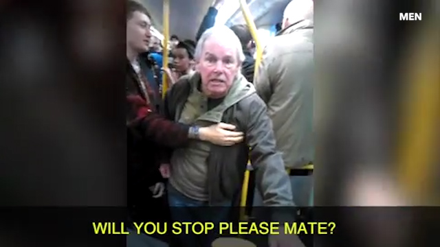 The man was filmed hurling racist, homophobic and anti-Semitic abuse at tram passengers on Monday 