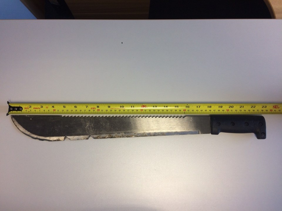  The blade was seized by cops who connected it to a number of other incidents