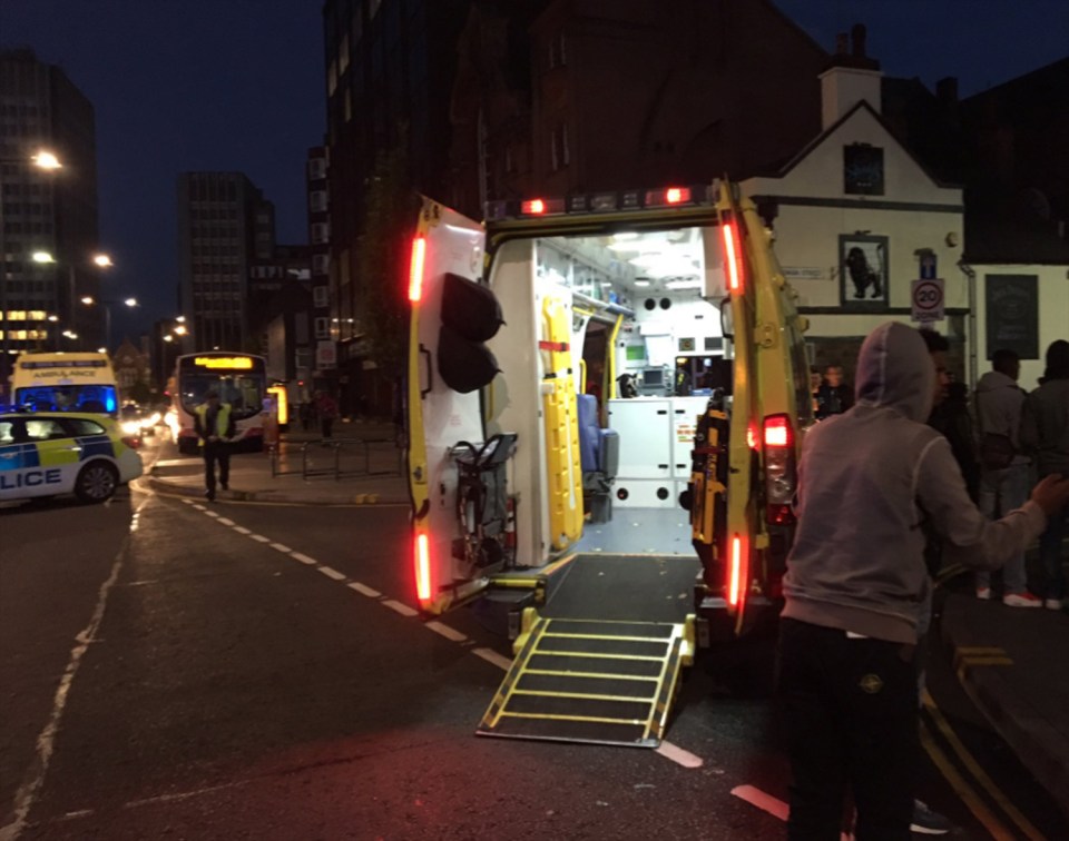  Ambulance crews rushed to the scene after the car mounted the kerb