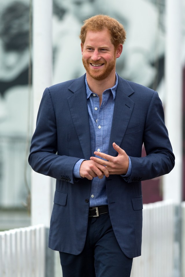 Prince Harry taking part in a training session during a celebration for the expansion of Coach Core at Lord's Cricket Ground on October 7, 2016 in London