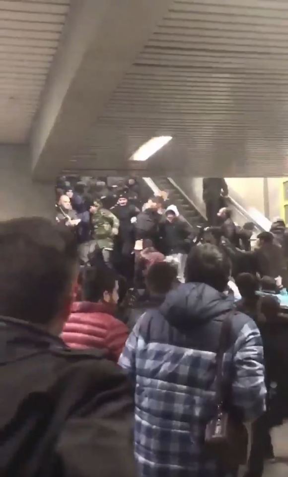  Besiktas and Napoli fans fought each other with weapons last night