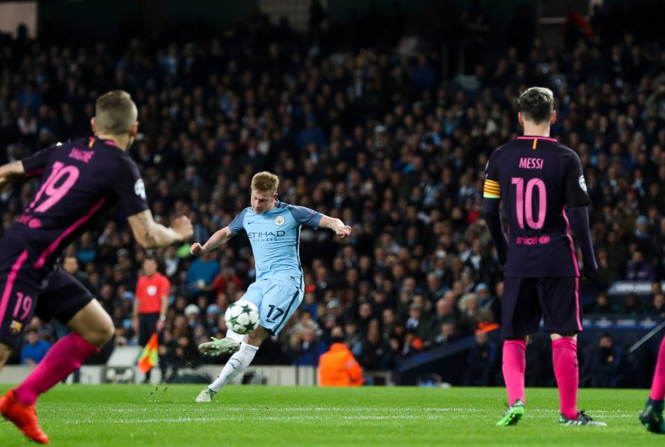  De Bruyne inspired City to a comeback win over Barcelona on Tuesday