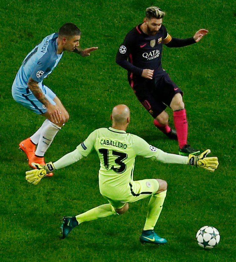  Messi puts Barcelona ahead at The Etihad