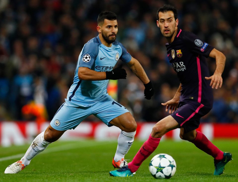  Sergio Aguero's relentless pressing forced Barcelona to make mistakes