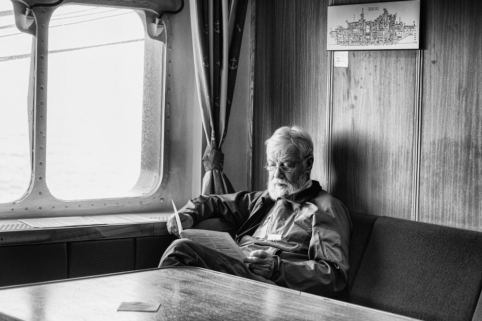  Scientist Robert Headland, of the Scott Polar Research Institute, takes a well-earned break from the cold