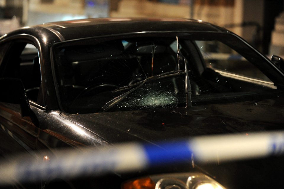  The area around a black Hyundai close to the scene, at Humberstone Gate in Leicester city centre, was cordoned off