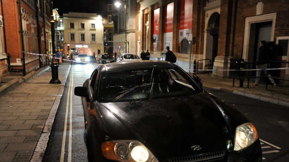  A black vehicle at the scene was spotted with a broken windscreen