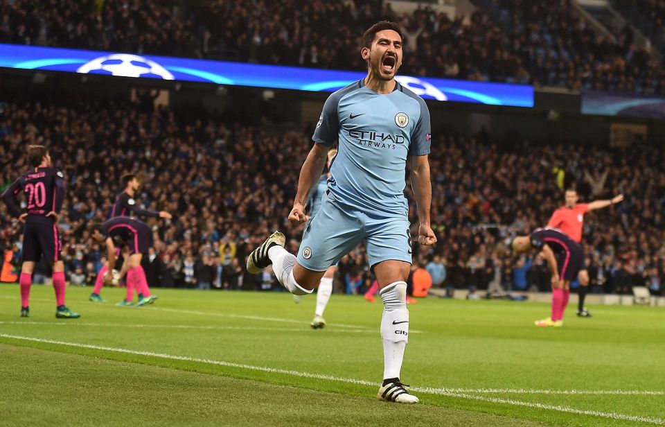  Ilkay Gundogan scored twice as Man City beat Barcelona 3-1