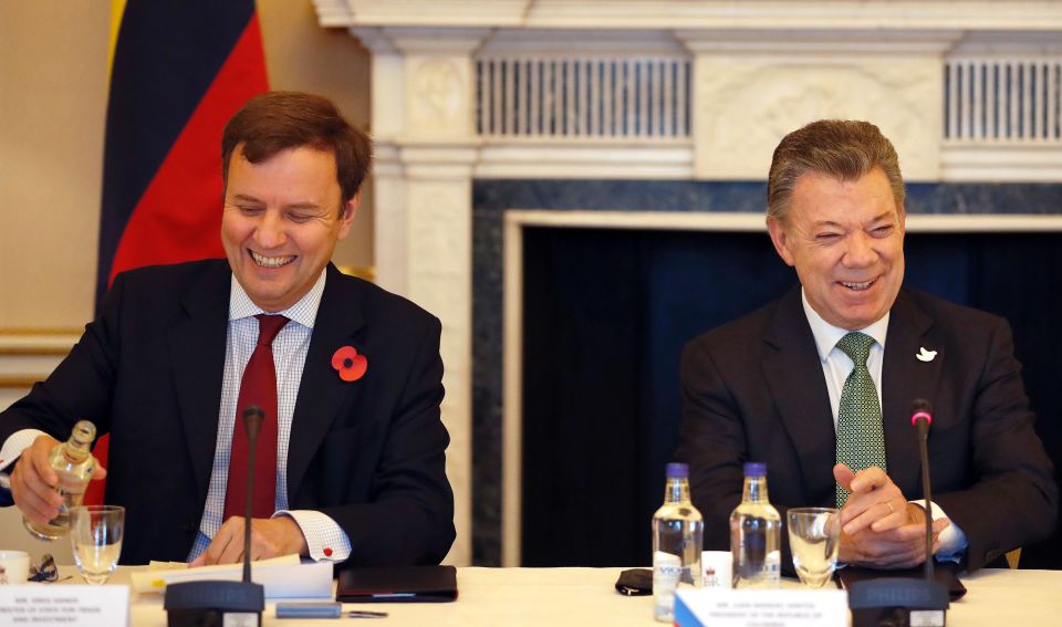  Colombia's President Juan Manuel Santos meets Greg Hands