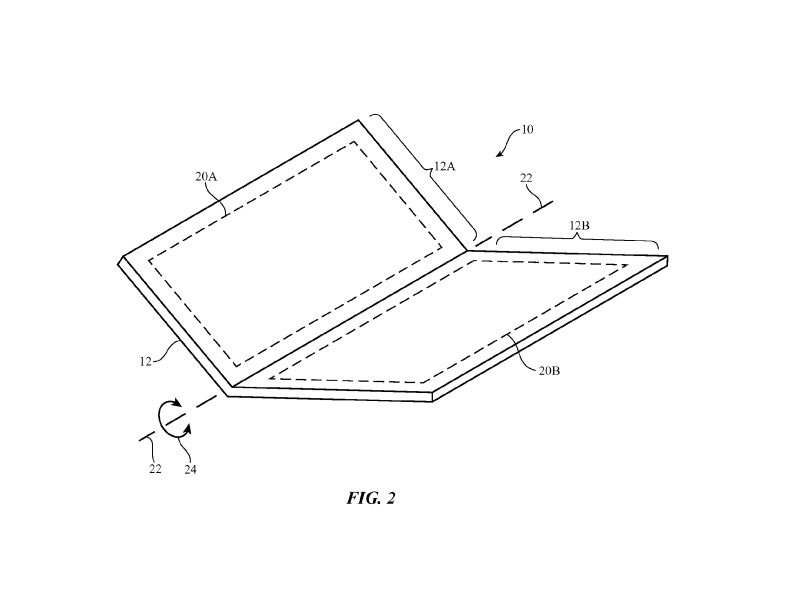  This image is a sketch from Apple's patent for a folding phone