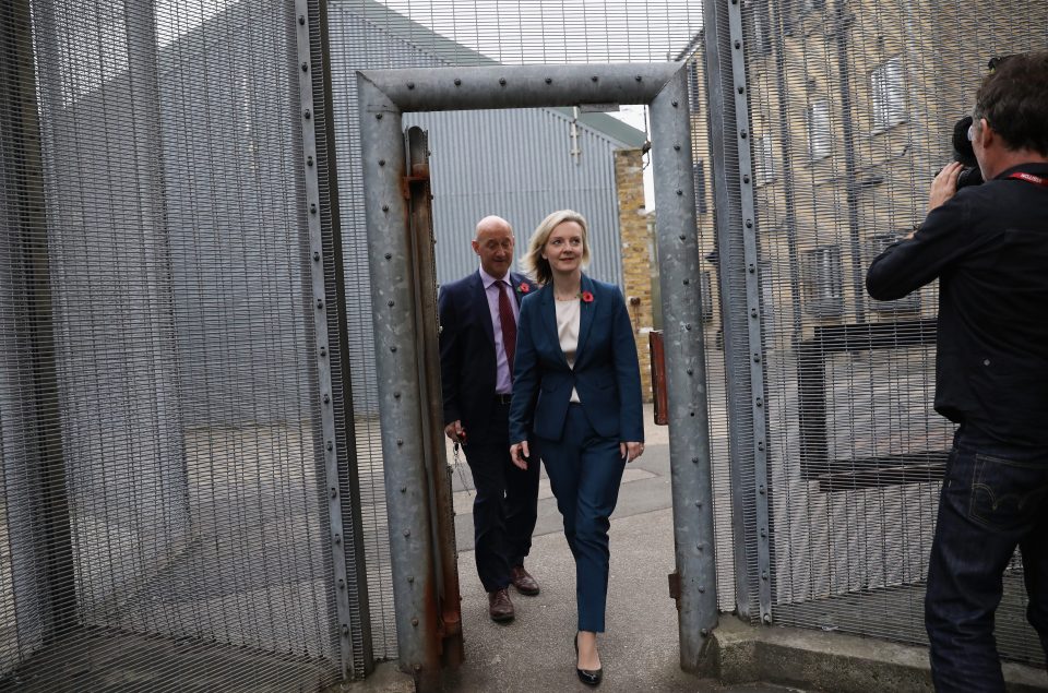  Justice Secretary Liz Truss was moments away from calling on the army to man prison borders