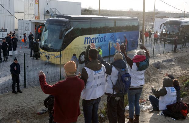 Almost 1500 child migrants from the notorious camp were yesterday transported to reception centres across France