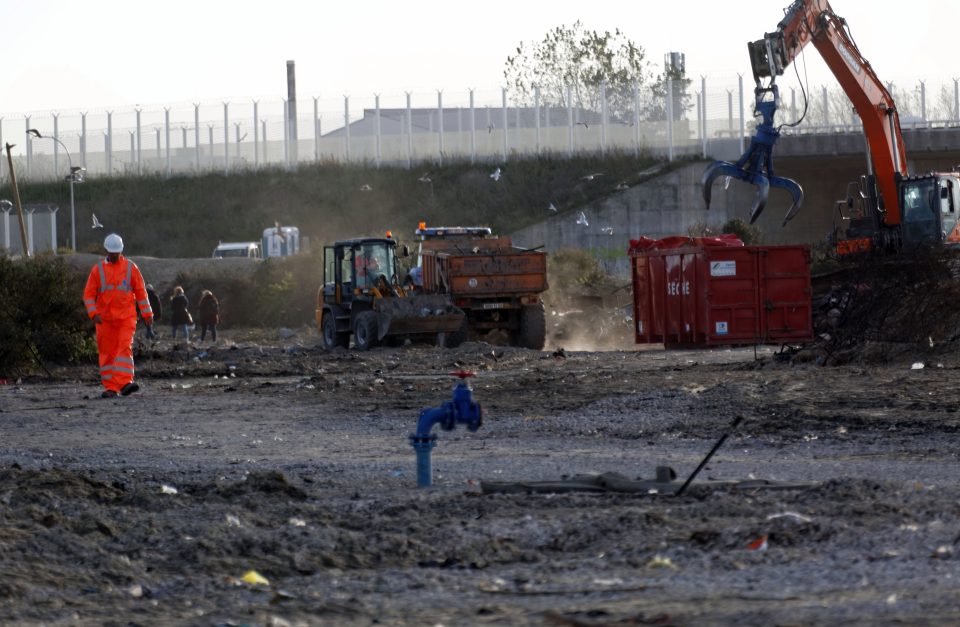  The French demolished the Calais camp amid protests from migrants