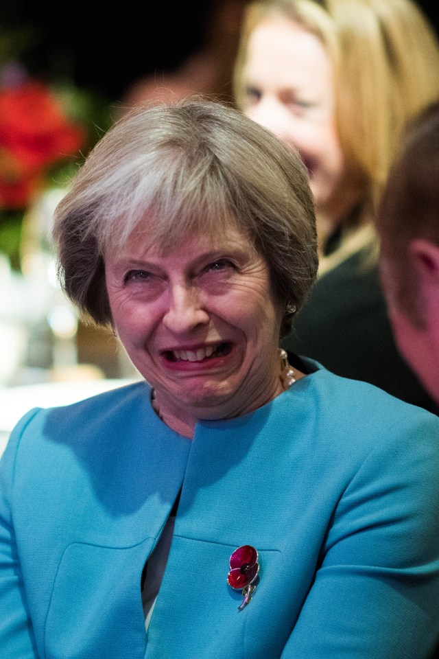  The Prime Minister's face creased up with laughter as she listened to the night's speeches