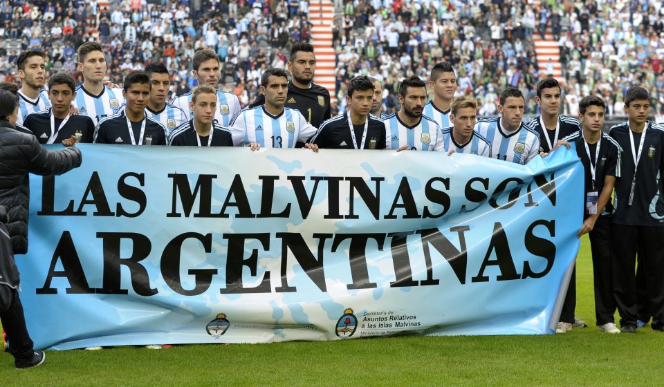  Fifa's points threat comes despite Argentina escaping with a pitiful £20,000 fine two years ago after its players hoisted a banner before a game laying claim to the Falklands