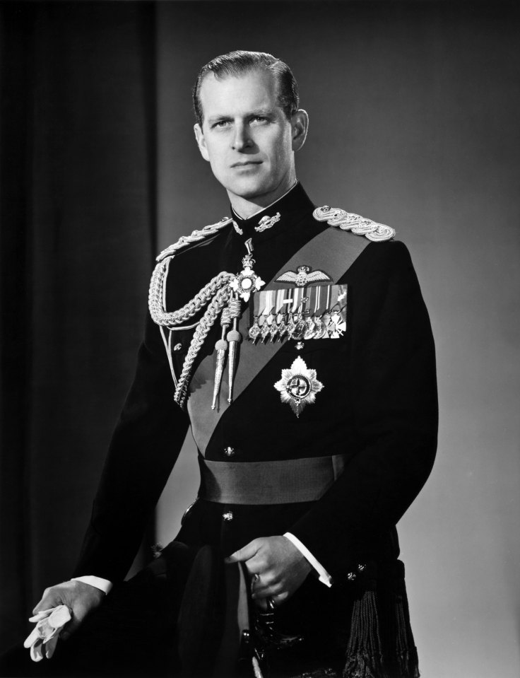 Prince Philip poses for a portrait at home in Buckingham Palace in 1958