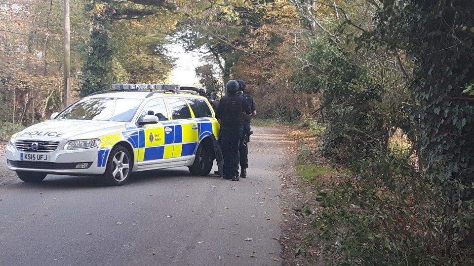  Armed police in the Kent village of High Halden