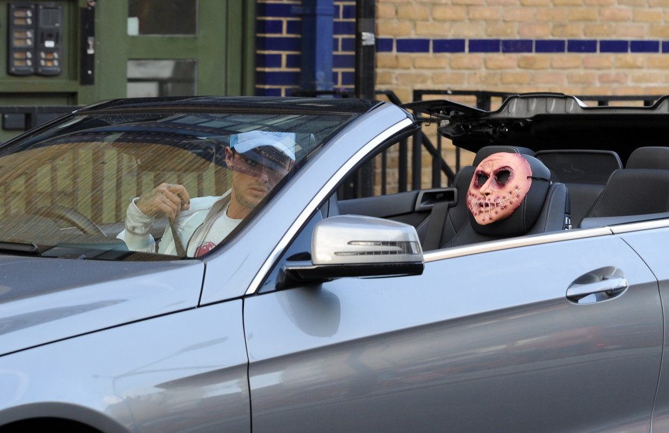  Stephen Bear in his brand new Mercedes with some unusual company in the passenger seat