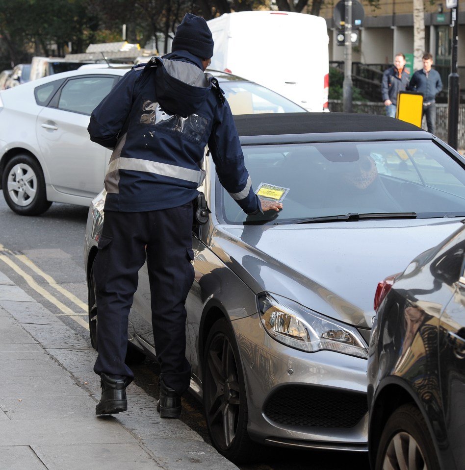  However the Halloween mask didn't scare away the traffic warden who whacked Bear with a fine for parking on double yellow lines