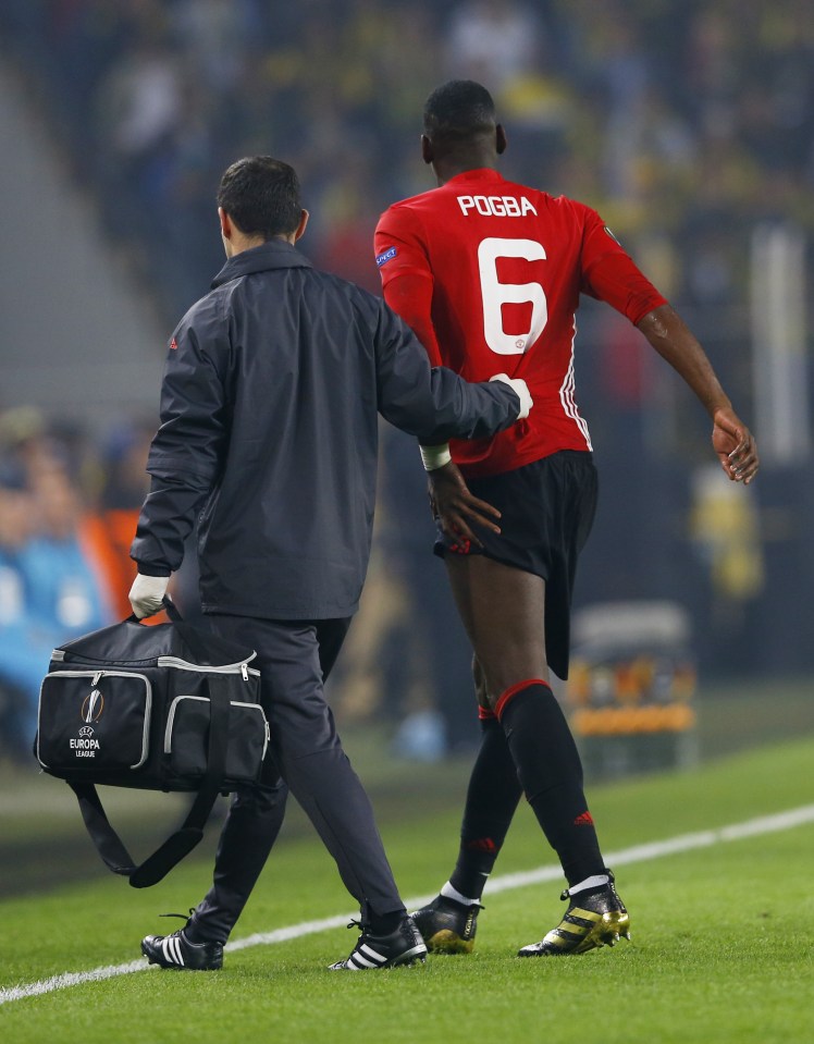  Paul Pogba went off with an injury in the first half